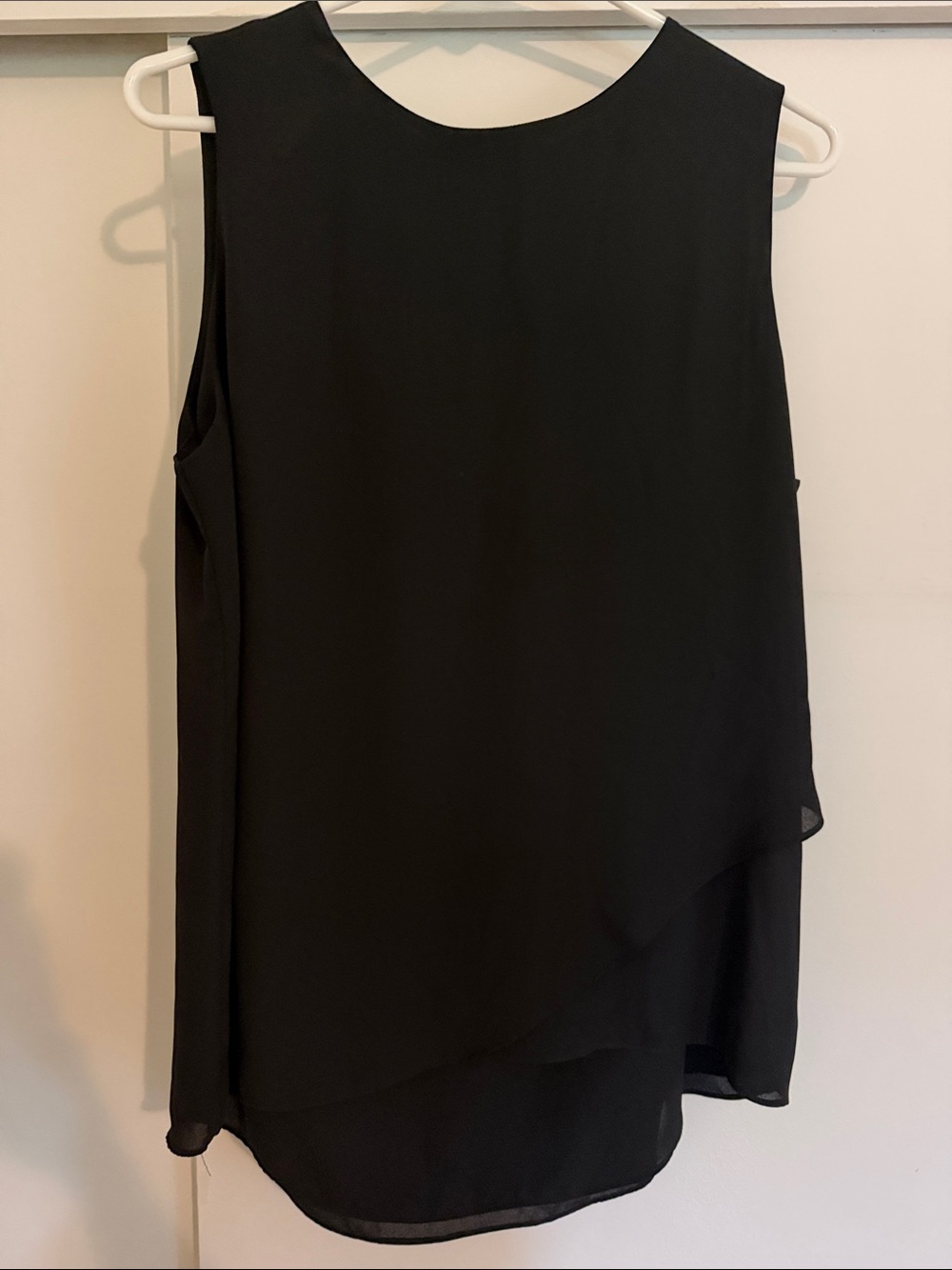 Chico's Black Sleeveless Asymmetrical Layered Top